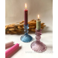 custom colored Amber Glass Candlesticks glass holder
